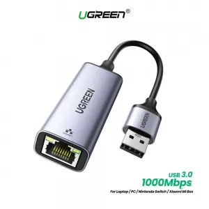 Adaptador UGREEN USB 3.0 a Ethernet RJ45 Para Nintendo Switch, Windows, macOS y más