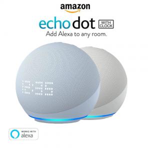 Amazon Echo Dot 5ta Gen Con Reloj – Altavoz Inteligente Alexa