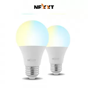 Pack x 2: Focos led inteligentes Nexxt NHB-W1202 luz blanca y amarilla, wi-fi, 9w, tipo de bombilla A19