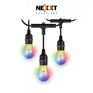 Guirnalda de luces inteligente Nexxt conexión wifi, blanco y multicolor, 14.6 m