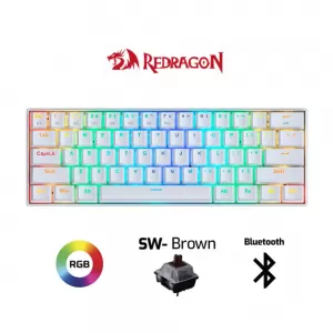 TECLADO REDRAGON DRACONIC K530W-RGB WHITE MECANICO SWITCH BROWN SIN NUMERICO