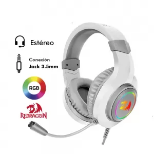 AUDIFONO REDRAGON HYLAS H260 | 3.5MM | ESTEREO | RGB | BLANCO