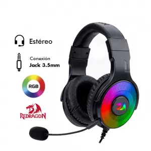 AUDIFONO REDRAGON PANDORA 2 H350 | 3.5MM | ESTEREO | RGB | NEGRO