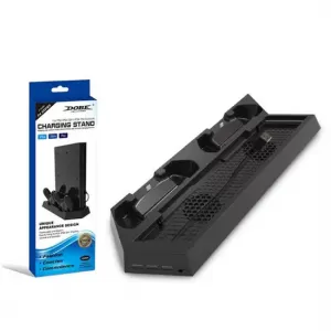 Base 4 En 1 Cargador Stand Ventilador Cooler Para Ps4 Fat/Slim/Pro Rac