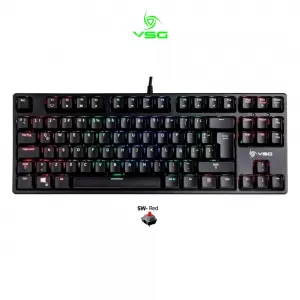 TECLADO GAMER VSG ALNITAK QWERTY KAILH ROJO COLOR NEGRO CON LUZ RGB 