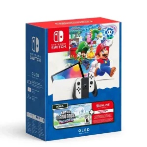 NINTENDO SWITCH OLED BLANCO - SUPER MARIO BROS WONDER + MEMBRESÍA