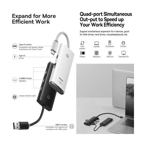 Adaptador Baseus Hub Usb-c 4en1 Usb Macbook Pro Tablet iPad