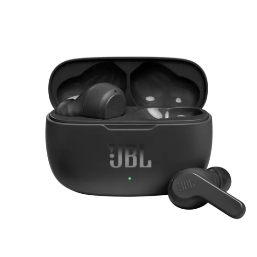 Audífonos bluetooth True Wireless JBL Wave 200 resistente al agua IPX2, duración máx. 5 horas, control música y llamadas, negro