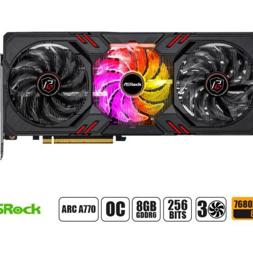 TARJETA DE VIDEO ASROCK ARC A770 PHANTOM GAMING D 8GB OC GDDR6 INTEL 256BITS