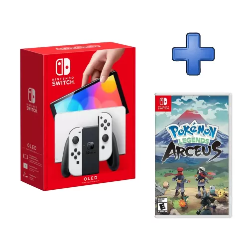 PACK CONSOLA NINTENDO SWITCH OLED BLANCO + VIDEOJUEGO POKEMON LEGEND ARCEUS 