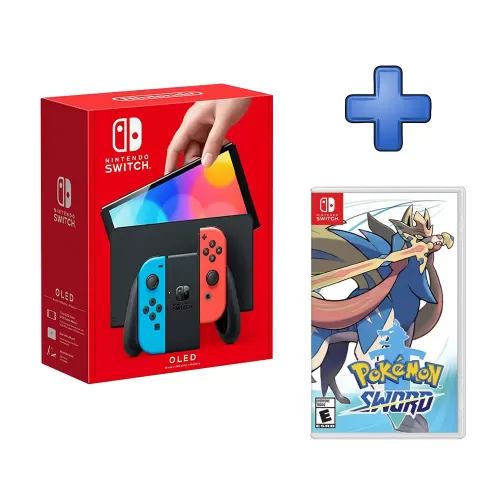 PACK CONSOLA NINTENDO SWITCH OLED NEON+ VIDEOJUEGO POKEMON ESPADA 